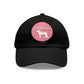 Baseball Cap-Dad Hat with Leather Patch (Round)-Haflinger Draft Pony Horse