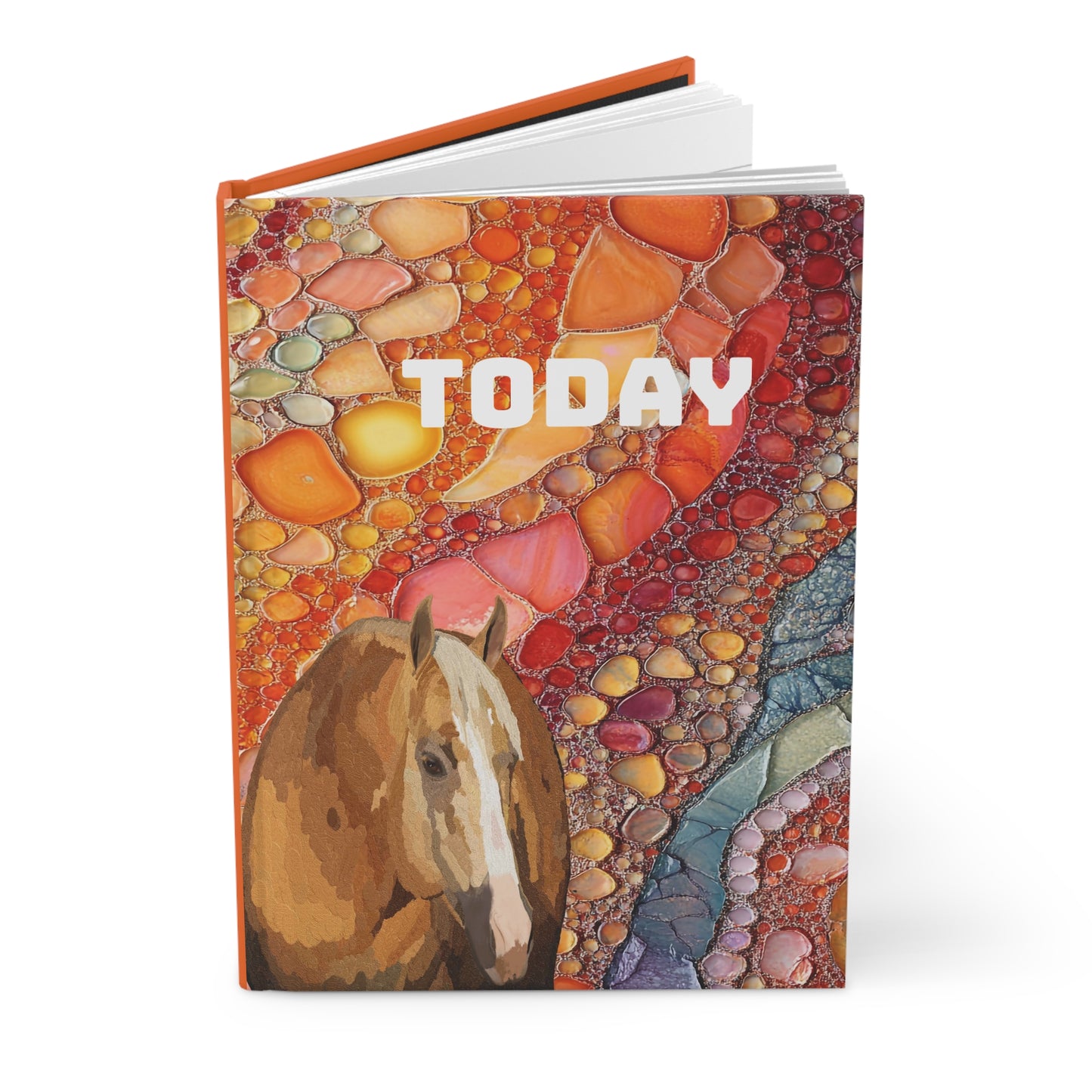 Hardcover Journal Matte-Palomino Quarter Horse-Orange Peach Yellow