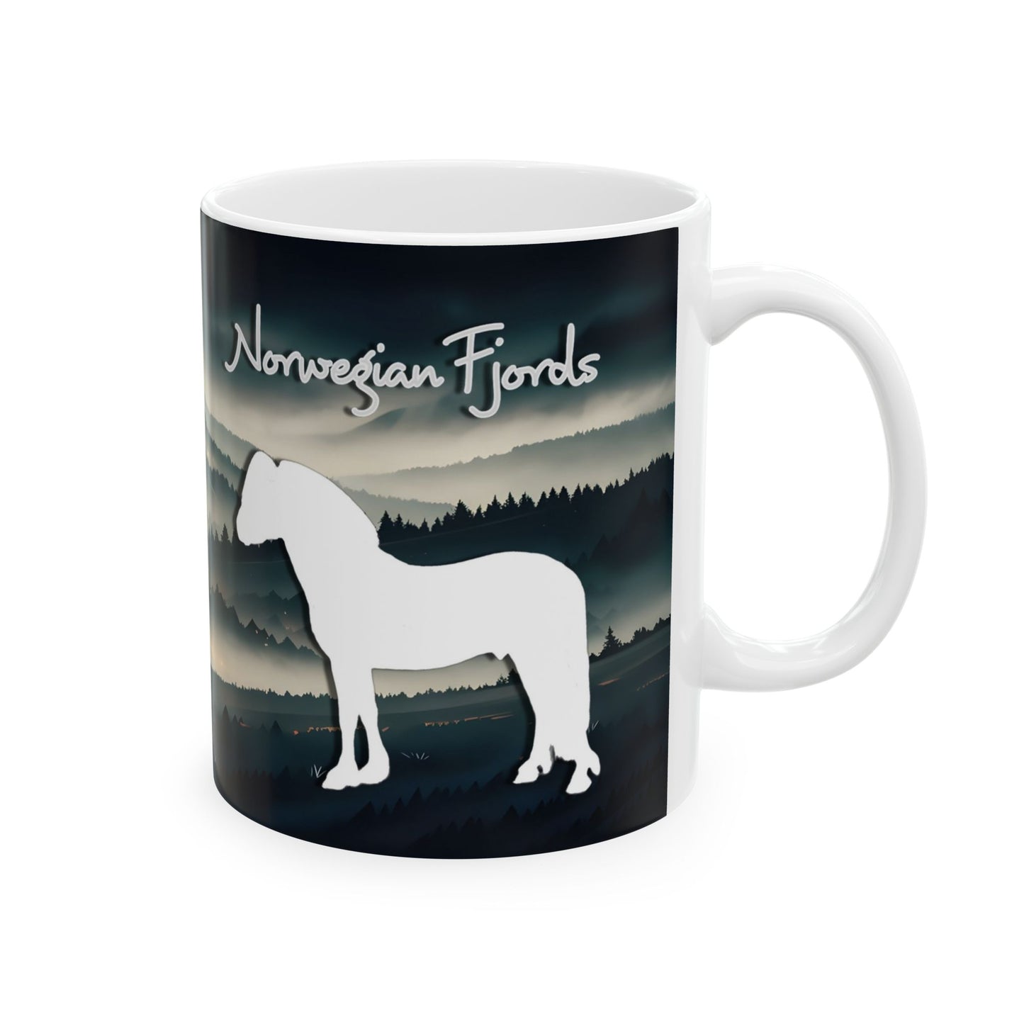 Mug Ceramic, (11 0z) Norwegian Fjord-Light Draft Horse Breed