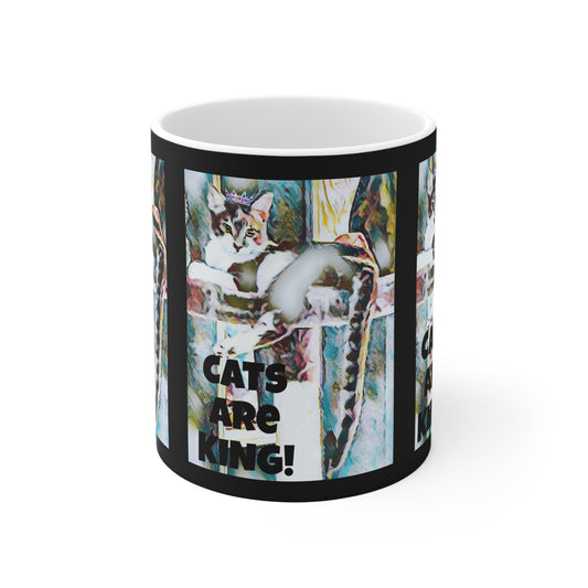 Y952 Ceramic Mug 11oz-Cats are King-Funny