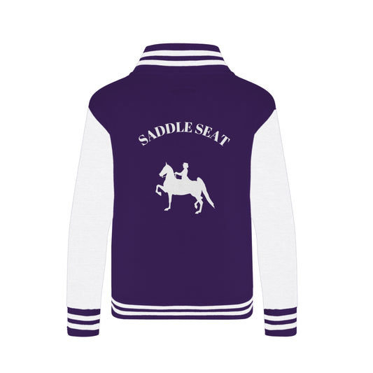 Y249-10041 Unisex Varsity Jacket-Saddle Seat-Horse Sweater