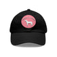 Baseball Cap-Dad Hat with Leather Patch (Round)-Swedish Warmblood-Horse