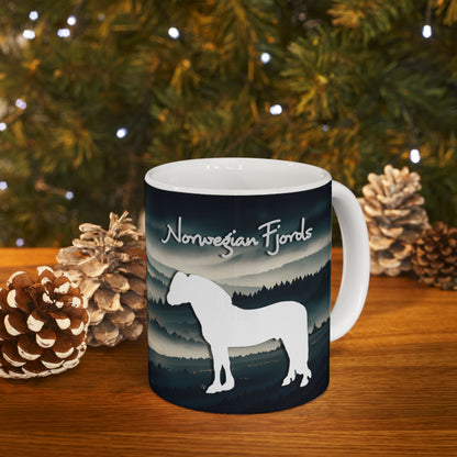 Mug Ceramic, (11 0z) Norwegian Fjord-Light Draft Horse Breed