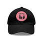 Baseball Cap-Dad Hat with Leather Patch (Round)-Rodeo-Team Roping- Horse