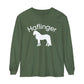 T-Shirt-Women's-Men's-Garment-dyed-Long Sleeve-All Cotton-Horses-Haflinger Draft Ponies