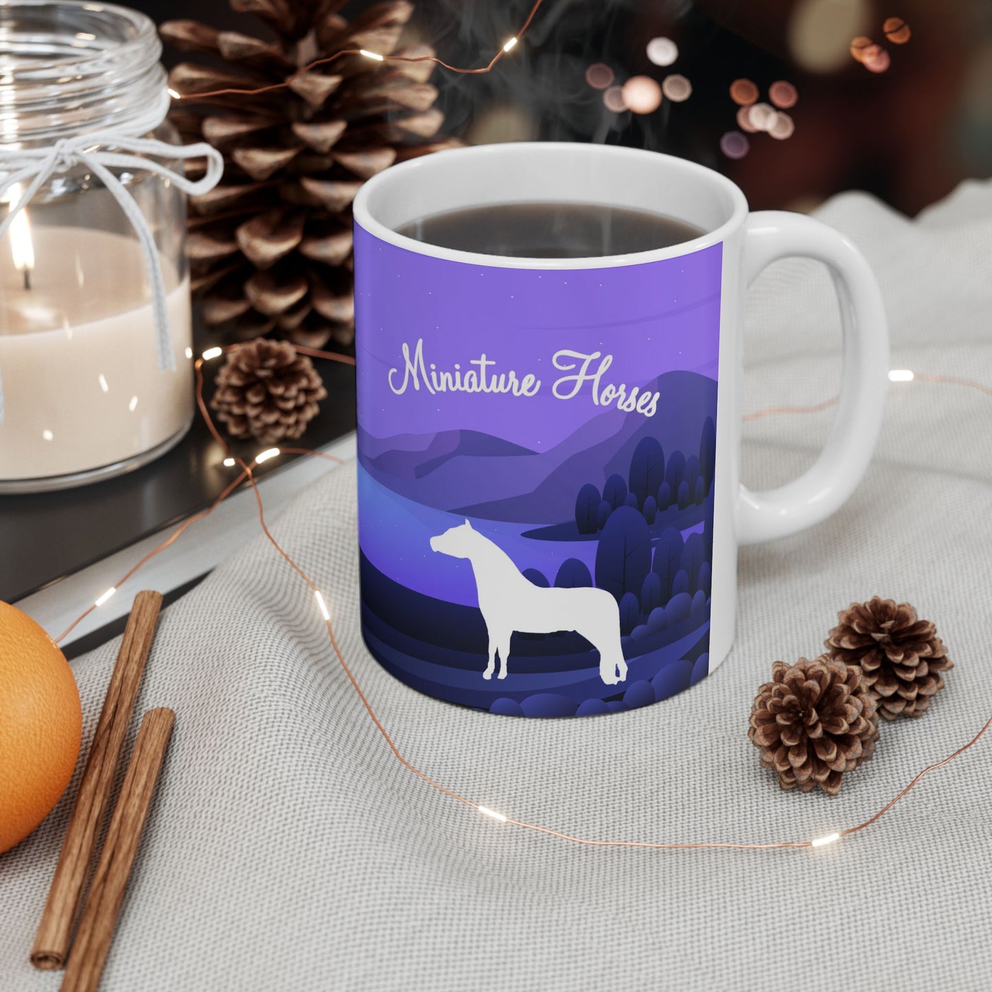 Mug Ceramic, (11 0z) Miniature Horses