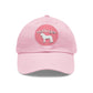 Baseball Cap-Dad Hat with Leather Patch (Round)-Haflinger Draft Pony Horse