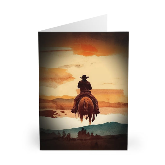 Greeting Cards-Note-(5 Pack)-Blank Inside-Horse-Cowboy