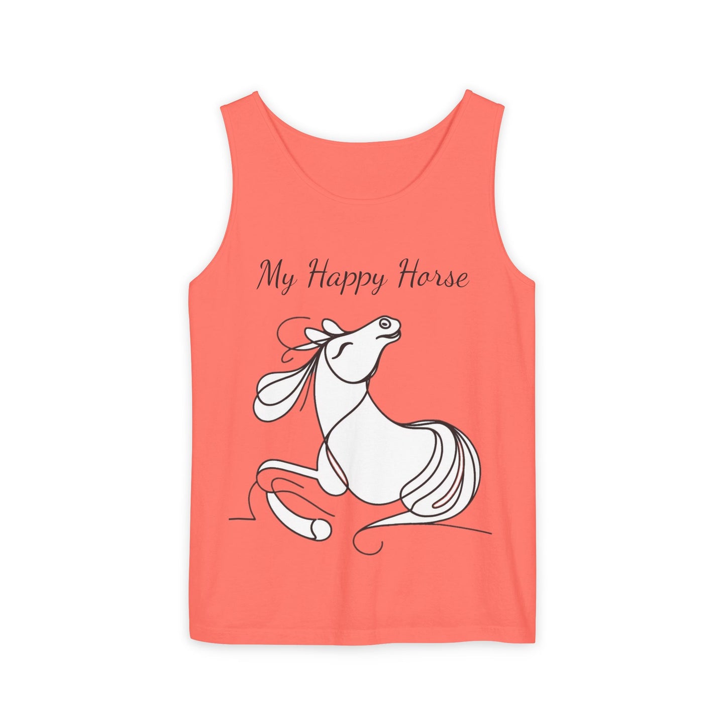 Tank Top-Unisex-Garment-Dyed-Happy Horse