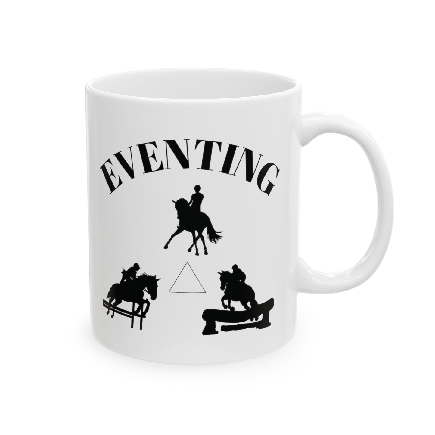 Mug Ceramic, (11 0z) Horse-Three Day Eventing-Equestrian-Stadium Jumping-Cross Country-Dressage