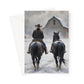 Greeting Card-Cowboy-Horse-Winter-Blank Note Card-1 Pack-10 Pack