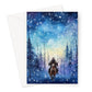 Greeting Card-Cowboy-Horse-Winter-Blank Note Card-1 Pack-10 Pack