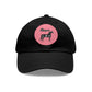 Baseball Cap-Dad Hat with Leather Patch (Round)-Morgans Horse