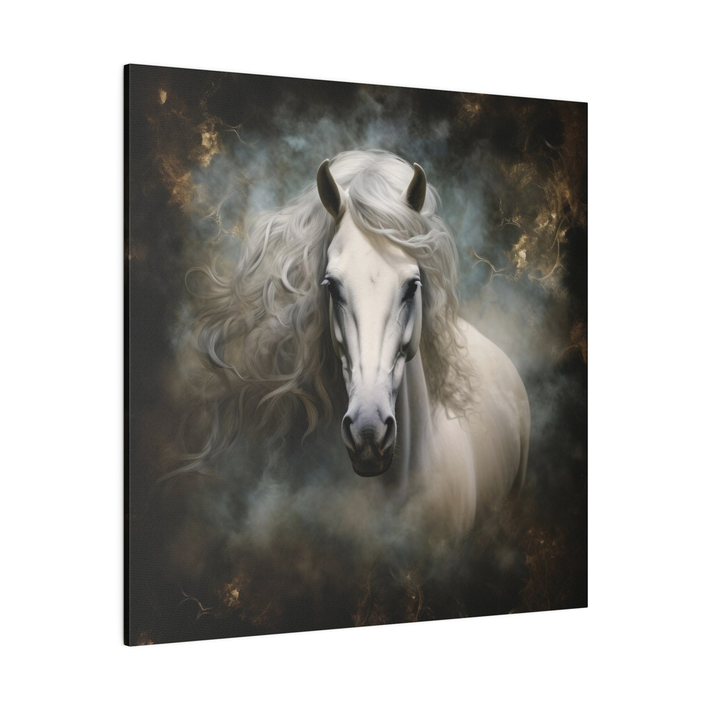 H2000 Matte Canvas, Stretched, 0.75"-Gray Horse White