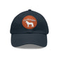 Baseball Cap-Dad Hat with Leather Patch (Round)-Haflinger Draft Pony Horse