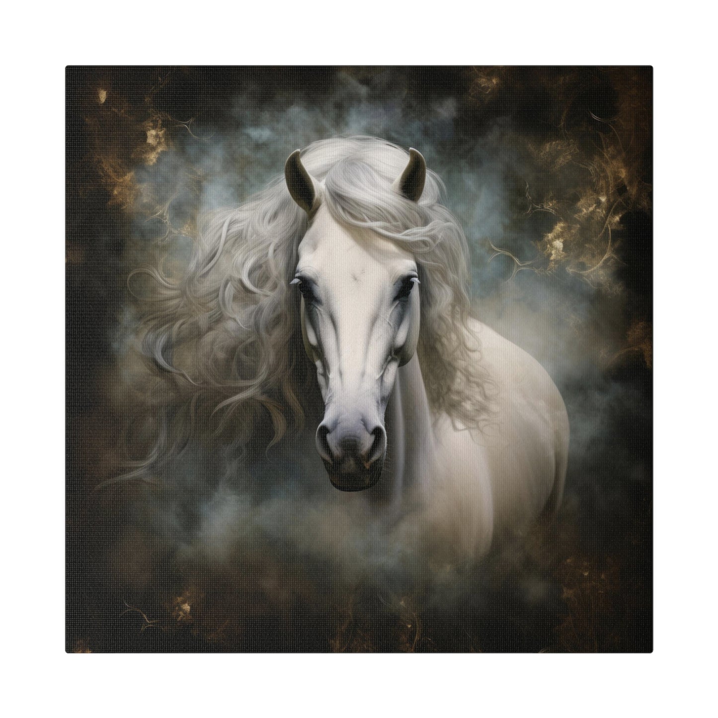 H2000 Matte Canvas, Stretched, 0.75"-Gray Horse White