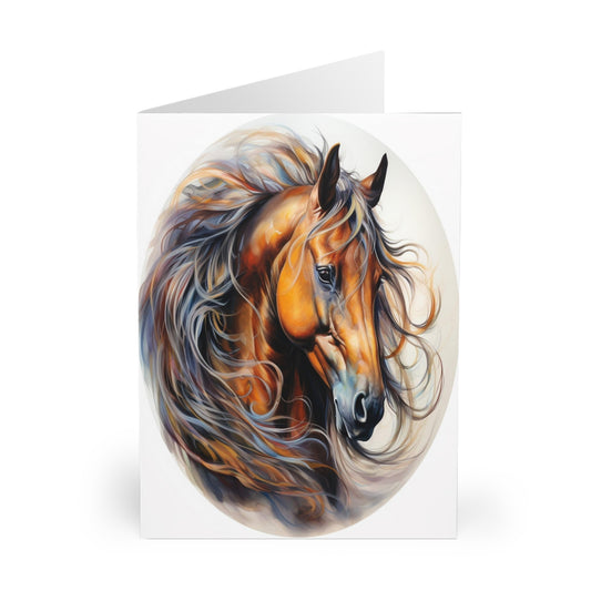 Greeting Cards-Note-(5 Pack)-Horse-Blank Inside