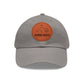 Baseball Cap-Dad Hat with Leather Patch (Round)-Reining Horse