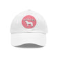 Baseball Cap-Dad Hat with Leather Patch (Round)-Haflinger Draft Pony Horse