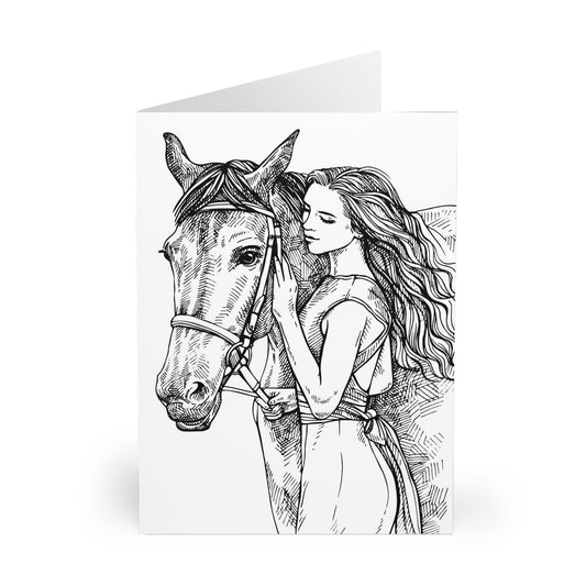 S734 Greeting Cards (5 Pack)-Horses