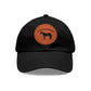 Baseball Cap-Dad Hat with Leather Patch (Round)-Thoroughbred Horse