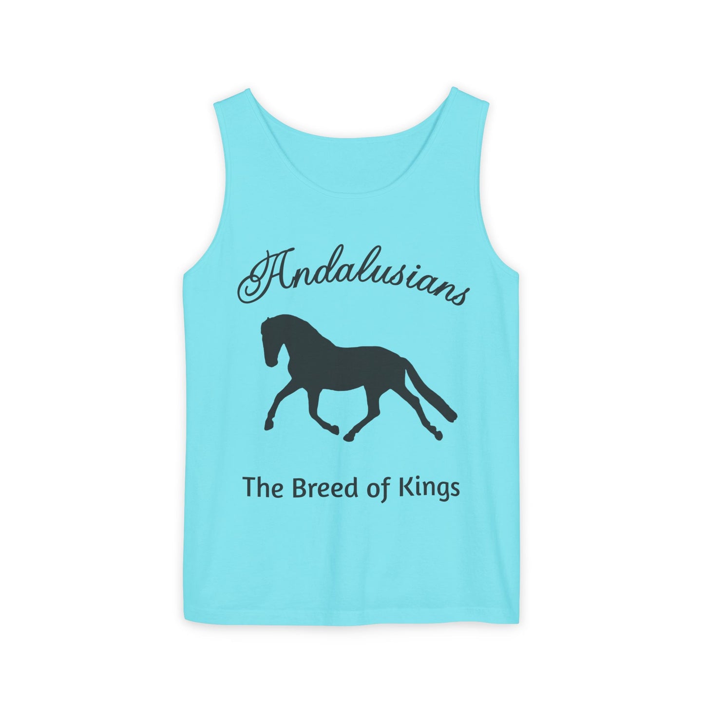 Tank Top-Women's-Men's-Unisex-Garment-Dyed-Andalusian Horses-11 Colors