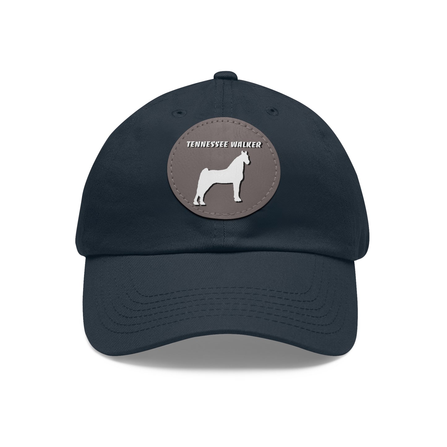 Baseball Cap-Dad Hat with Leather Patch (Round)-Tennessee Walker-Horse