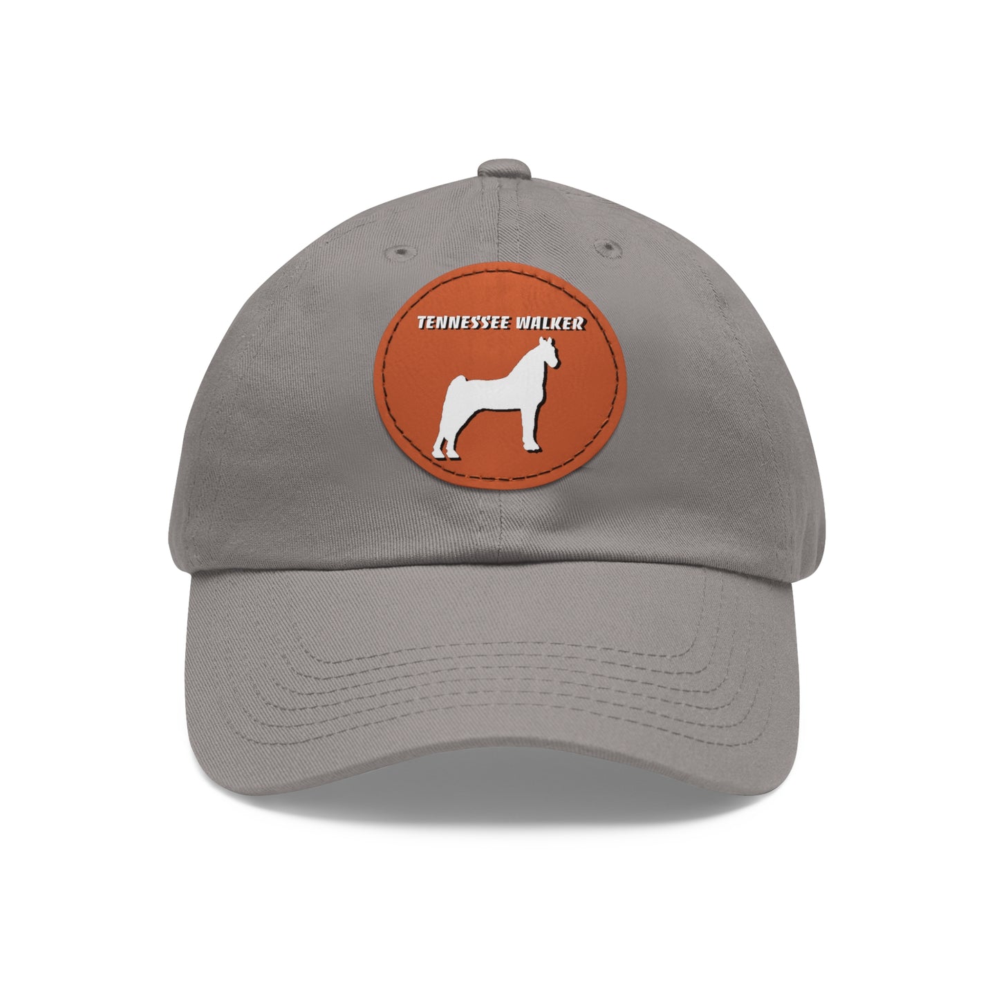 Baseball Cap-Dad Hat with Leather Patch (Round)-Tennessee Walker-Horse