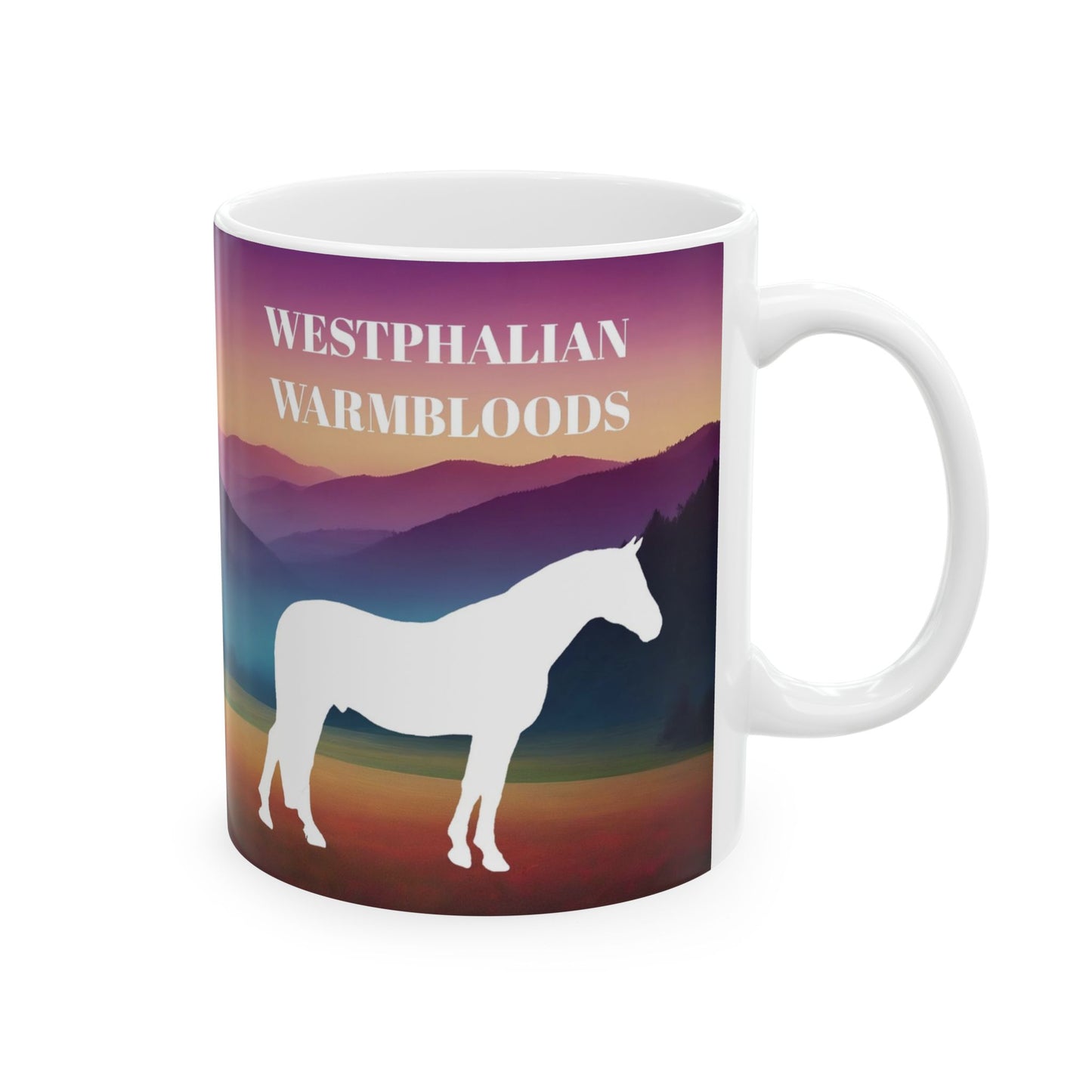 Mug Ceramic, (11 0z) Westphalian Warmblood Horses