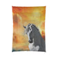 Comforter-White Horse Design-4 Sizes-King Queen Double Twin-Orange-Yellow