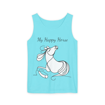 Tank Top-Unisex-Garment-Dyed-Happy Horse