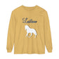 T-Shirt-Women's-Men's-Garment-dyed-Long Sleeve-All Cotton-Horses-Lusitano