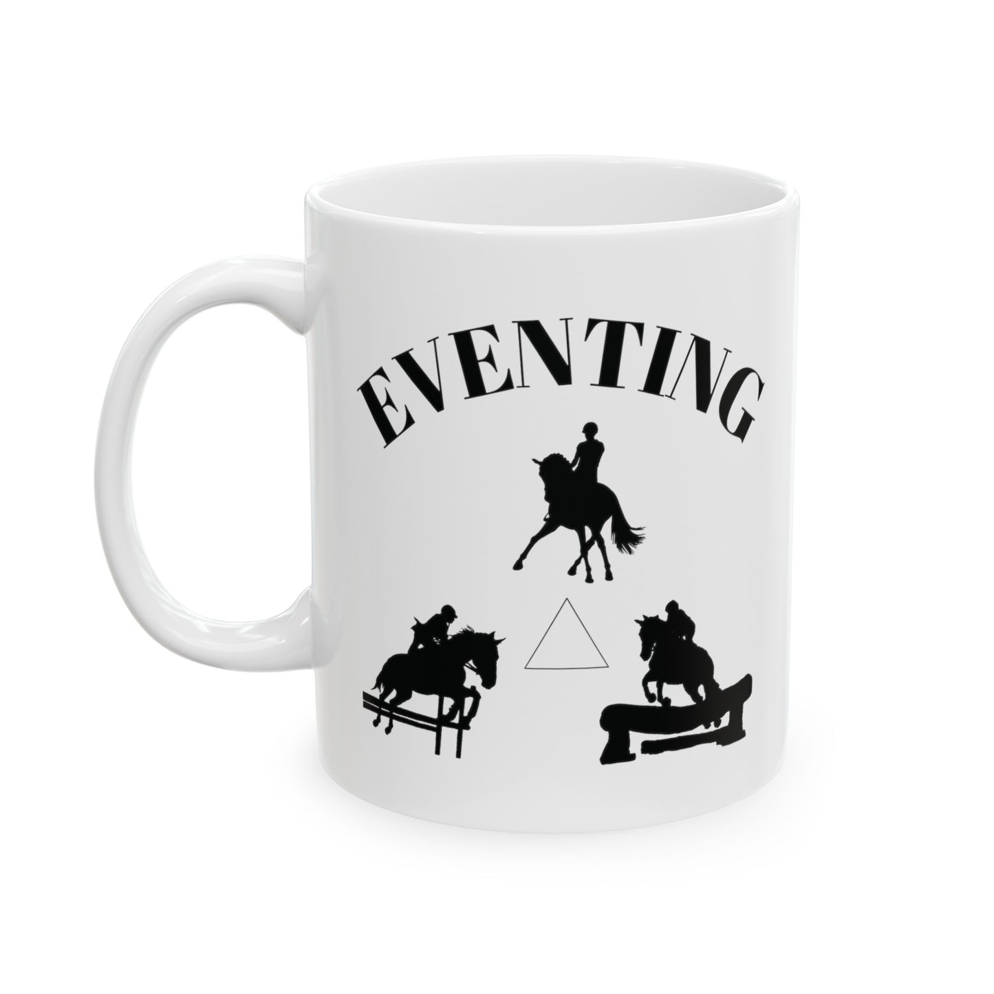 Mug Ceramic, (11 0z) Horse-Three Day Eventing-Equestrian-Stadium Jumping-Cross Country-Dressage