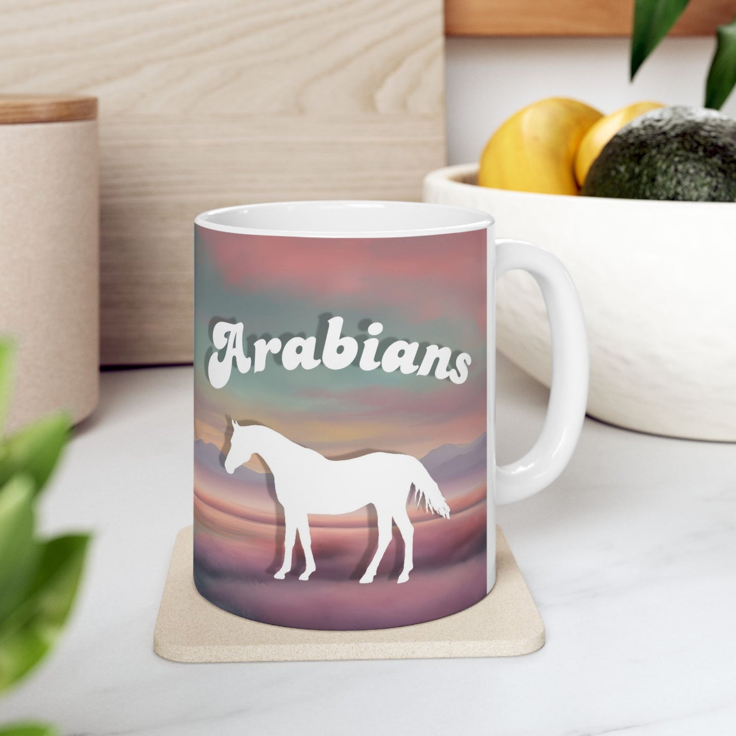 Mug Ceramic, (11 0z) Arabian Horses