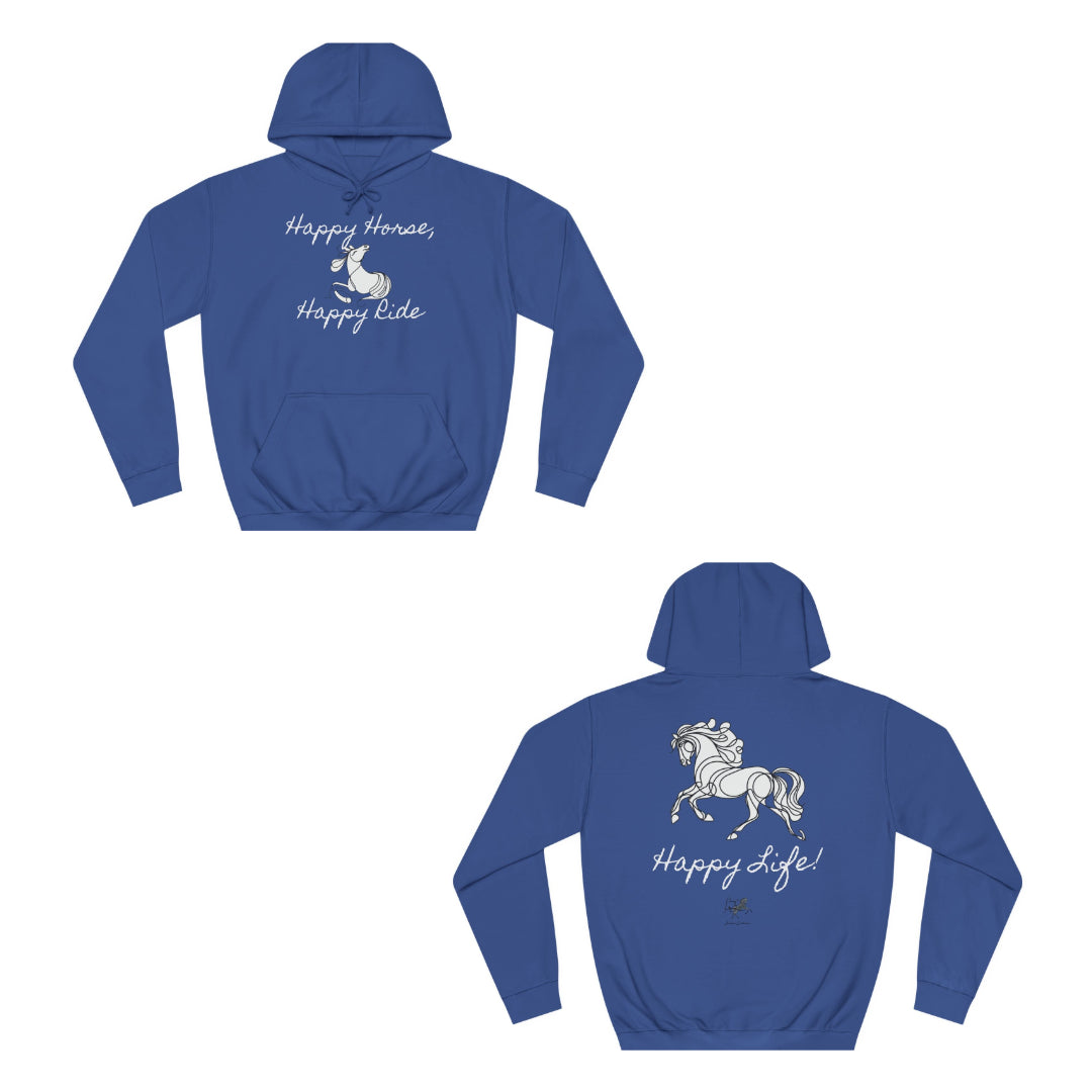 Hoodie, Happy Horse, Happy Ride, Happy Life-Unisex-7 Color Options