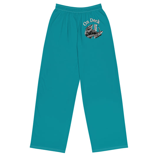 Y292 Wide-Leg Pants-On Deck-English Boot-Stirrup Iron-Teal