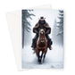 Greeting Card-Cowboy-Horse-Winter-Blank Note Card-1 Pack-10 Pack