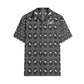 Shirts-Short Sleeve-Button Up-Women's-Men's-Unisex-All-over print-Horse-Black