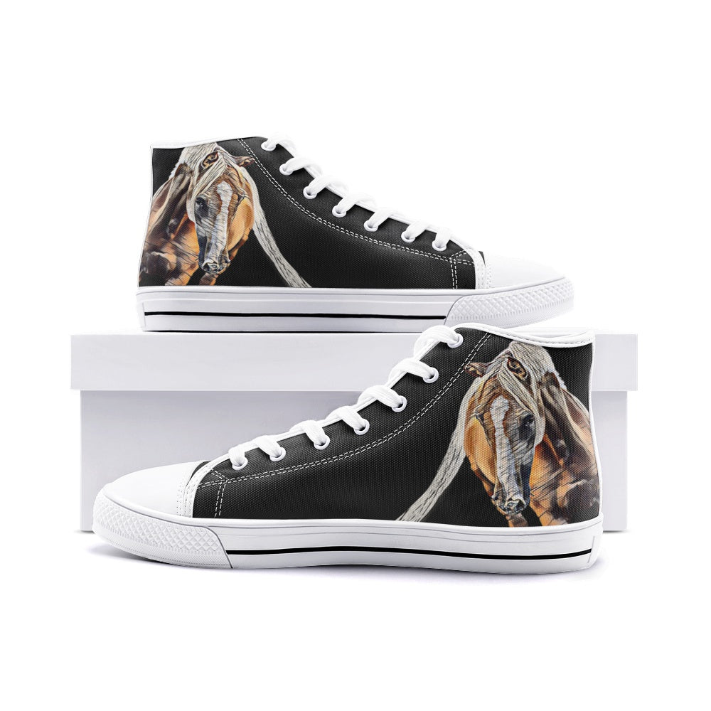 High Top Sneakers-Women-Men-Unisex-Canvas-Lace Up-Palomino Horse-Equestrian-Rider