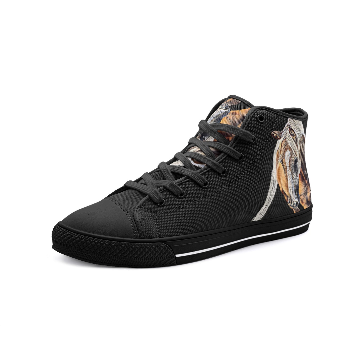 High Top Sneakers-Women-Men-Unisex-Canvas-Lace Up-Palomino Horse-Equestrian-Rider