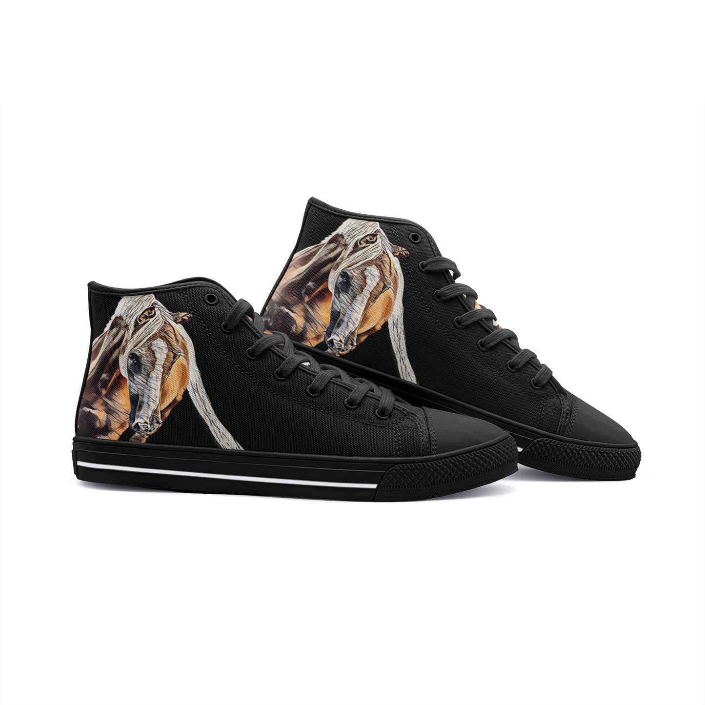 High Top Sneakers-Women-Men-Unisex-Canvas-Lace Up-Palomino Horse-Equestrian-Rider