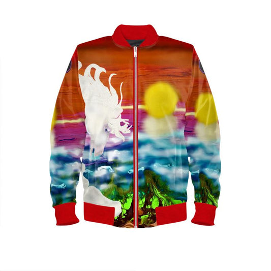 S17WH-24 Womens Bomber Jacket-Horse-Cremello