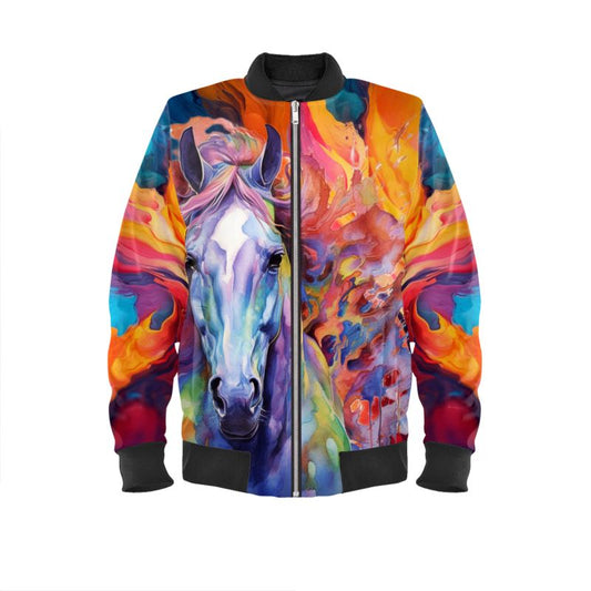 S999 Womens Equestrian Jacket- Bomber-Horse
