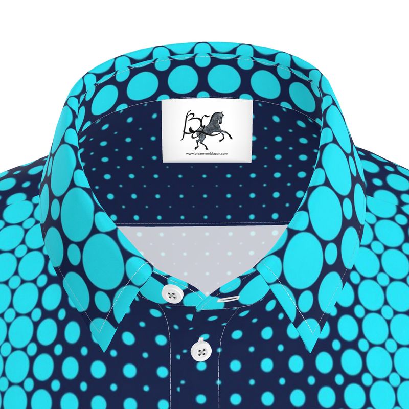 J6050  Unisex Button Up Shirt-Stripes-Cotton-Linen-Horse Emblem