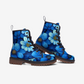 J-5000  Unisex Equestrian Boots-Casual-Leather-Lightweight-Blue Floral Flower
