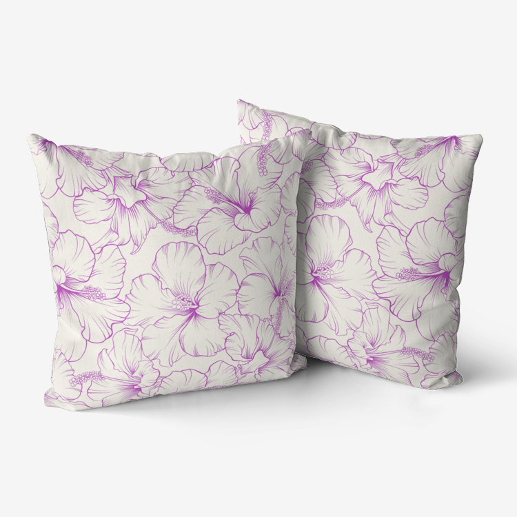 J2050P Hypoallergenic Throw Pillow-Floral-Flowers-Pink