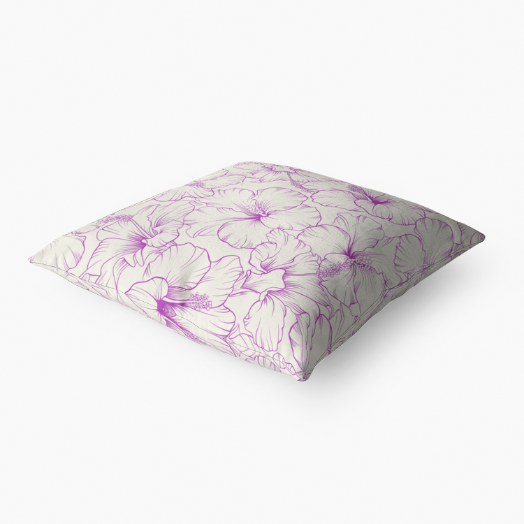 J2050P Hypoallergenic Throw Pillow-Floral-Flowers-Pink