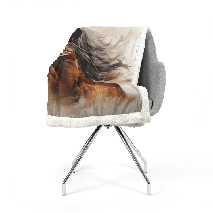 Double-Sided Super Soft Plush Blanket-Bay Horse