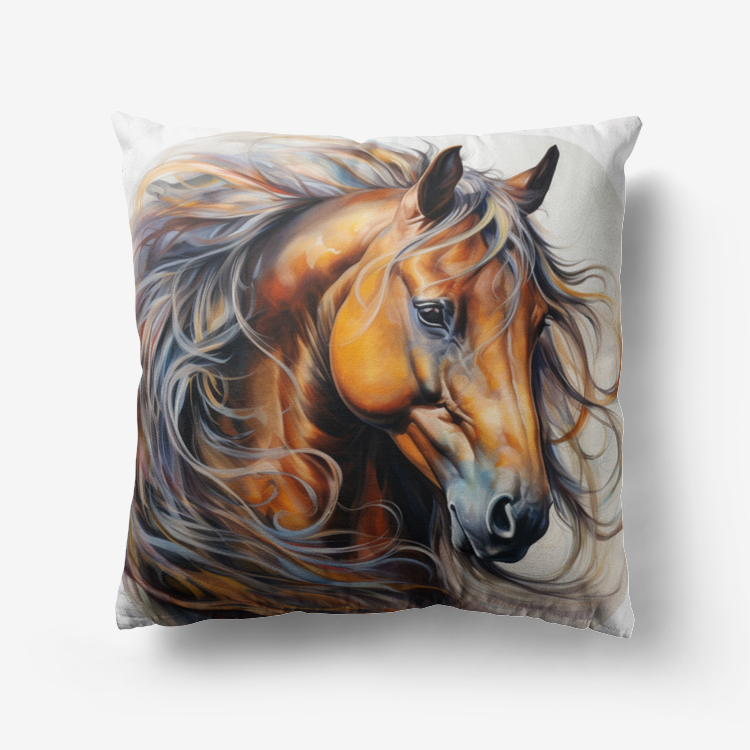 Pillow-Throw-Premium Hypoallergenic-Palomino Horse