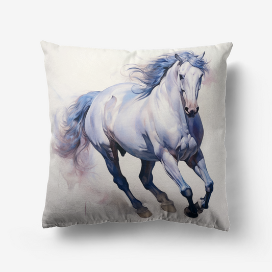 S7084 Hypoallergenic Throw Pillow-Gray Horse